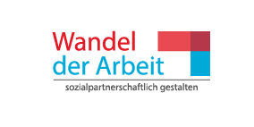 rotblaues Logo Wandel der Arbeit sozialpartnerschaftlich gestalten