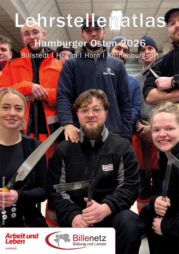 Titel vom Lehrstellenatlas 2026 Gruppenbild Auszubildende des Handwerks Titel vom Lehrstellenatlas 2026 Gruppenbild Auszubildende des Handwerks